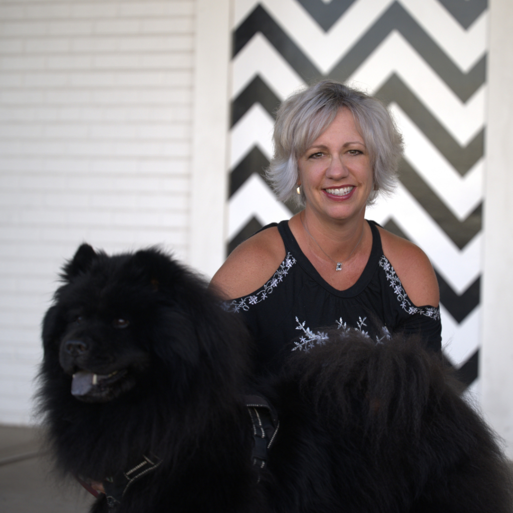 staying stuck no more with resilient leader Jena Taylor with her black Chow Chow Miki