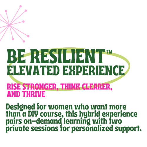 Be Resilient™ Elevated Experience product logo green and pink.