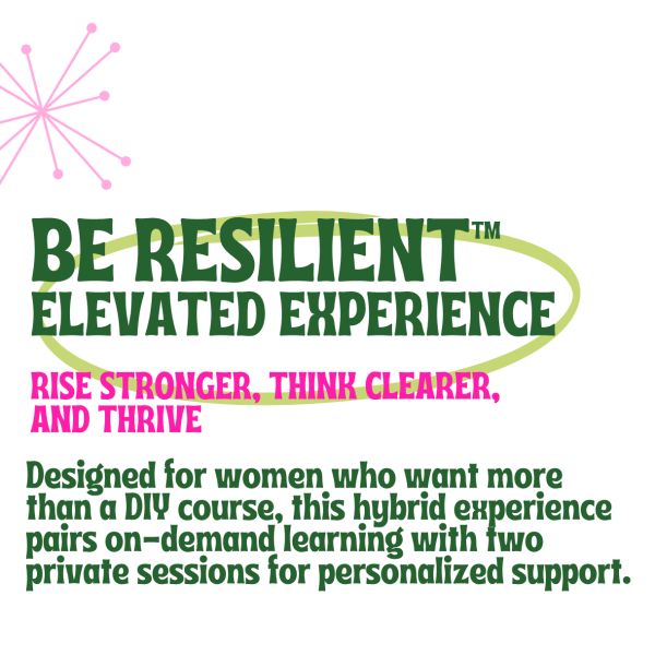 Be Resilient™ Elevated Experience product logo green and pink.